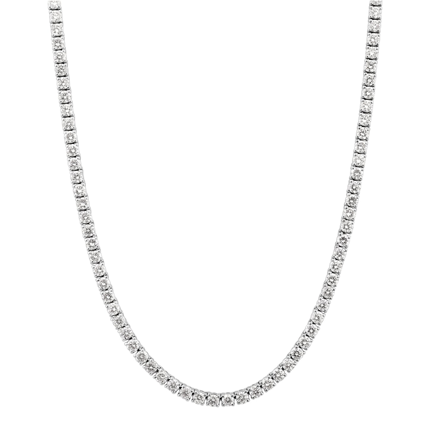 11ct Lab Diamond Tennis Necklace 18k White Gold