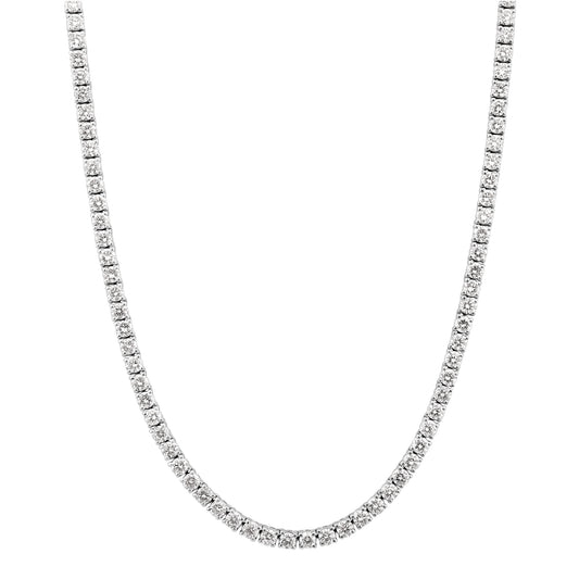 11ct Lab Diamond Tennis Necklace 18k White Gold